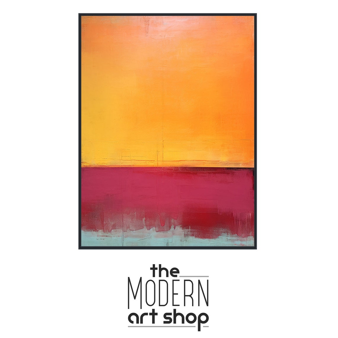 Color Field Orange Magenta Teal Gradient Sunset Abstract Poster - Image 4