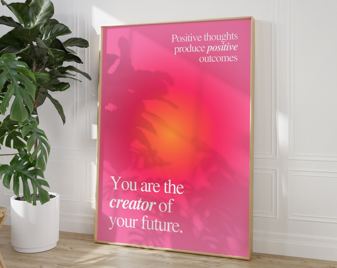 Aura Manifestation Quote Poster, Trendy Positivity