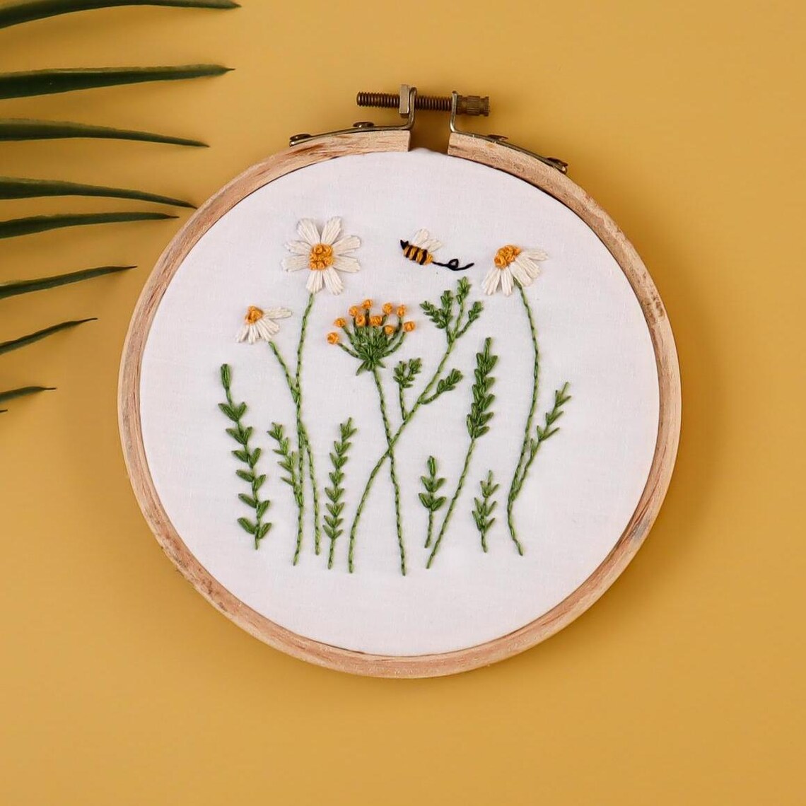 Daisy Embroidery Kit, Wildflowers Art Print