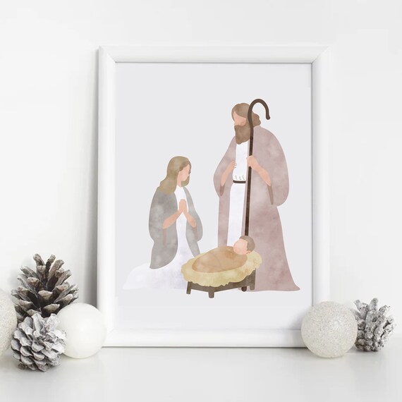 Holy Family Nativity Mary Joseph Baby Jesus Christmas Poster