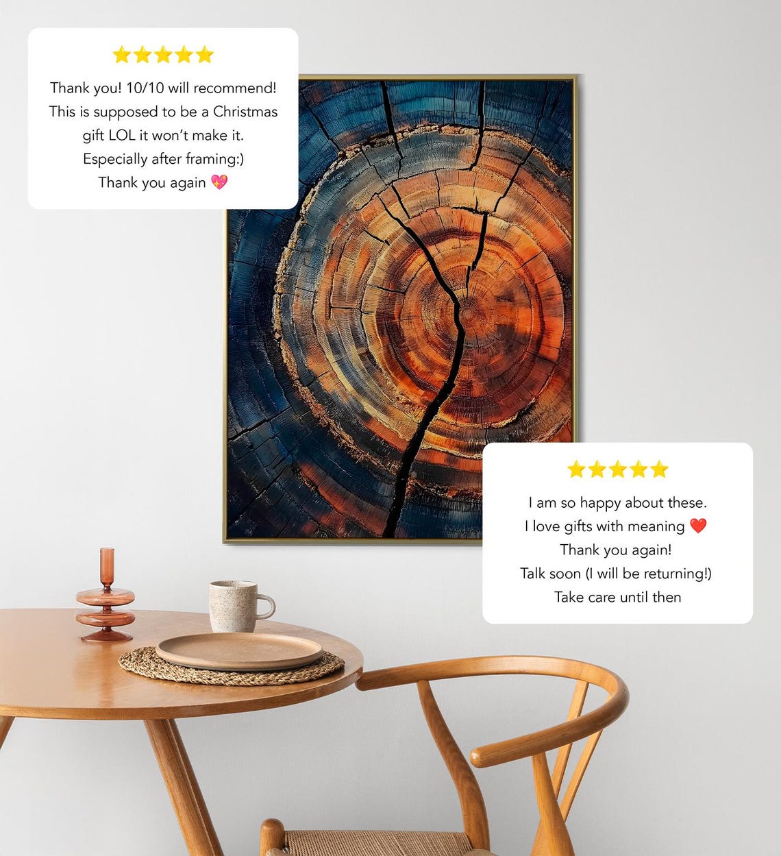 Tree Ring Wall Art Abstract Colorful Tree Ring Wall Decor Minimalist Home Art Living Room Print Modern Farmhouse - Image 2
