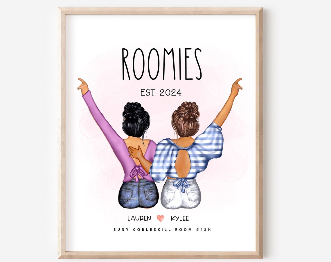 Roomies Est 2024 SUNY Cobleskill Duo College Dorm Gift Print