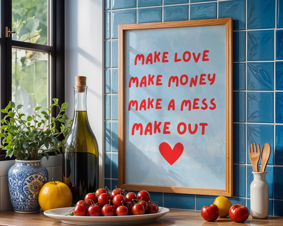Make Love Make Money Quote, Inspirational Text Poster - Image 2