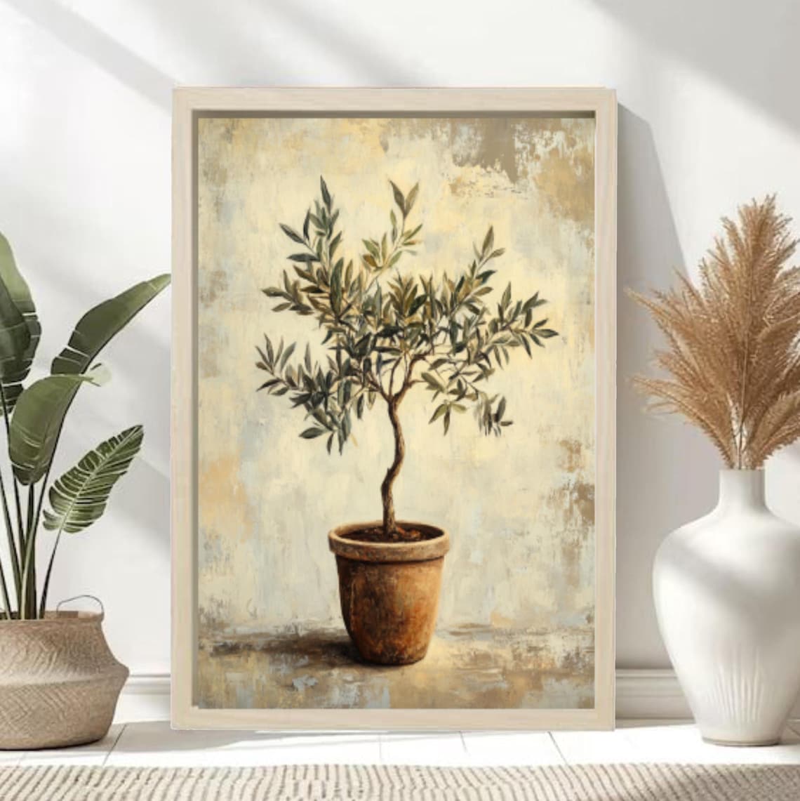 Olive Tree Art Print, Boho Rustic Botanical Art