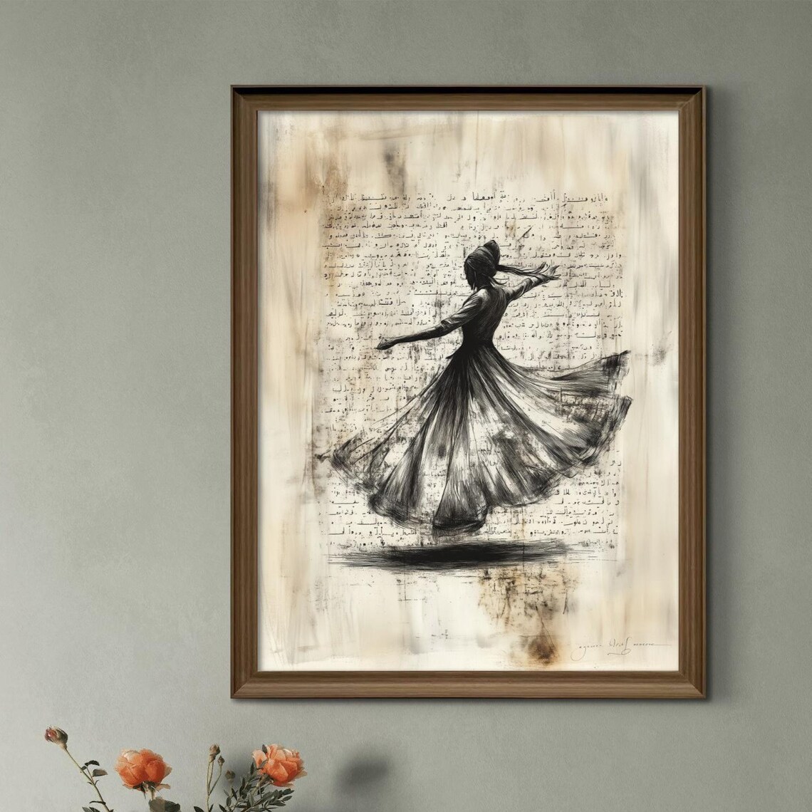 Whirling Dervish Print, Sufi Spiritual Dance Art