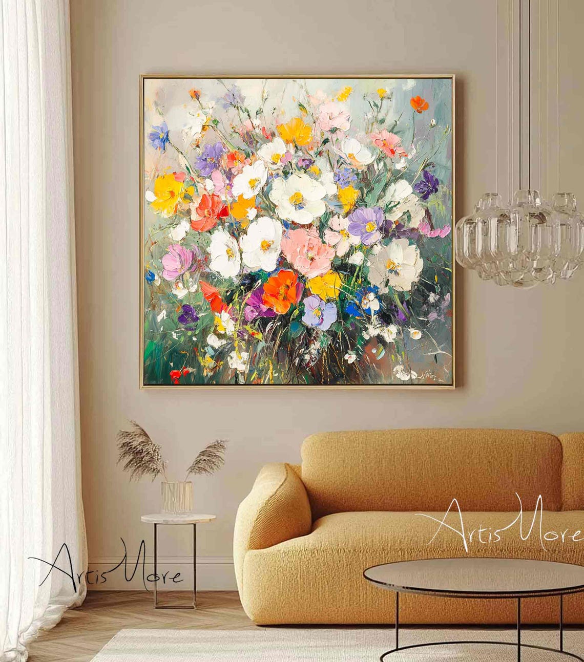 Colorful Wildflower Bouquet Abstract Floral Texture Wall Art Poster - Image 2