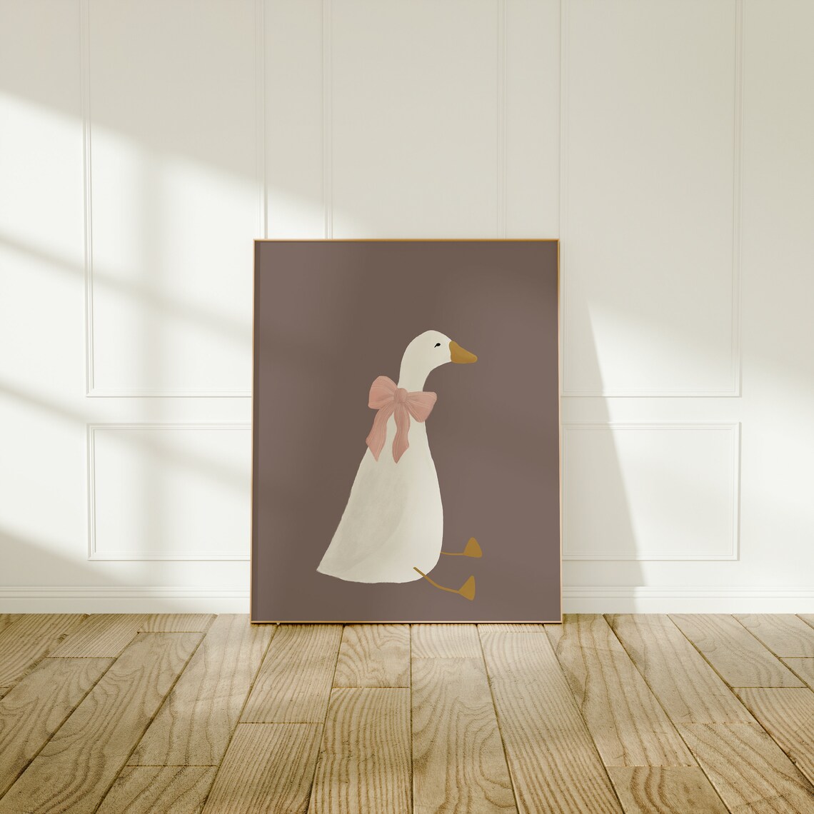 Silly Goose Cute Goose Poster, Muted Pink Nursery Decor - Image 2