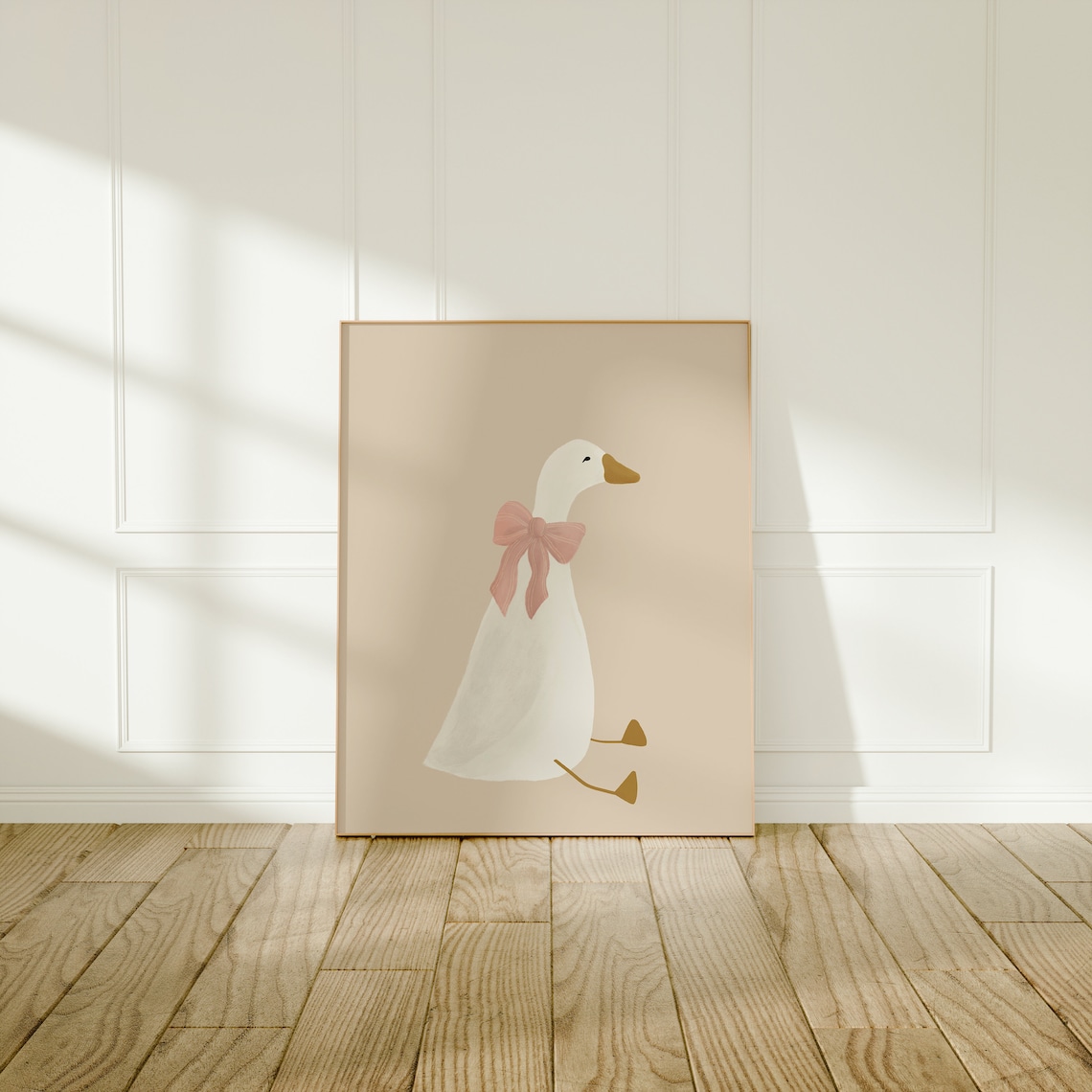 Silly Goose Cute Goose Poster, Pink Coquette Nursery - Image 2