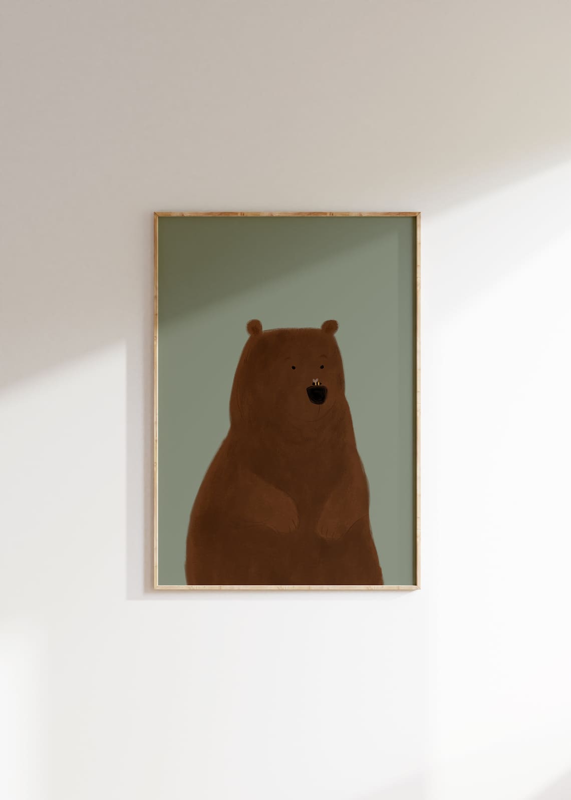 Nursery Bear Wall Art, Woodland Kids Room Print