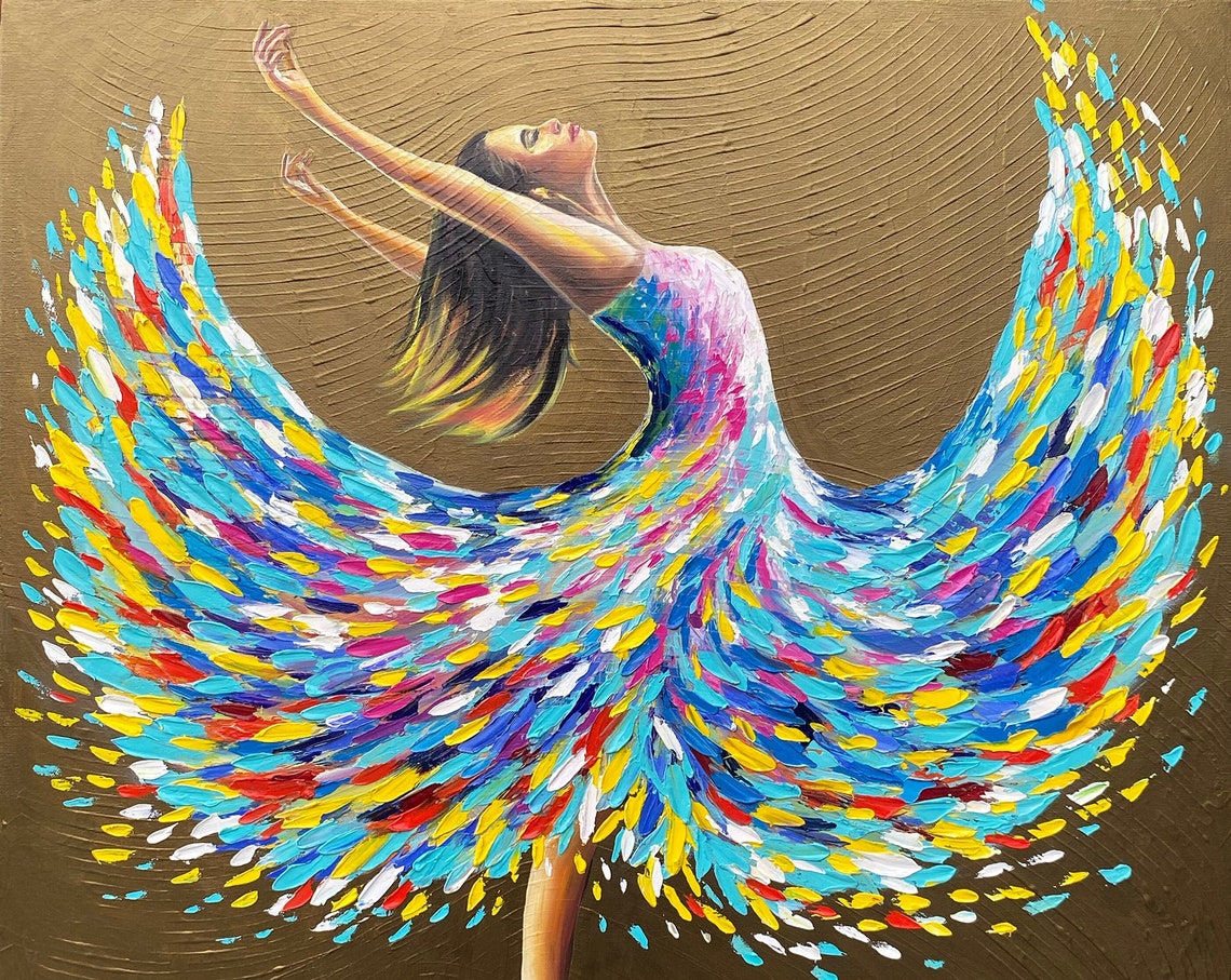 Ballerina Painting Original Ballet Painting Dance Recital Gift Ballet Wall Art Girly Painting Ballet Gift Impasto Painting Ballerina Art - Image 3