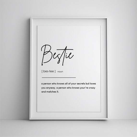 Bestie Definition Best Friend Gift Personalized Idea Art Wall Decor