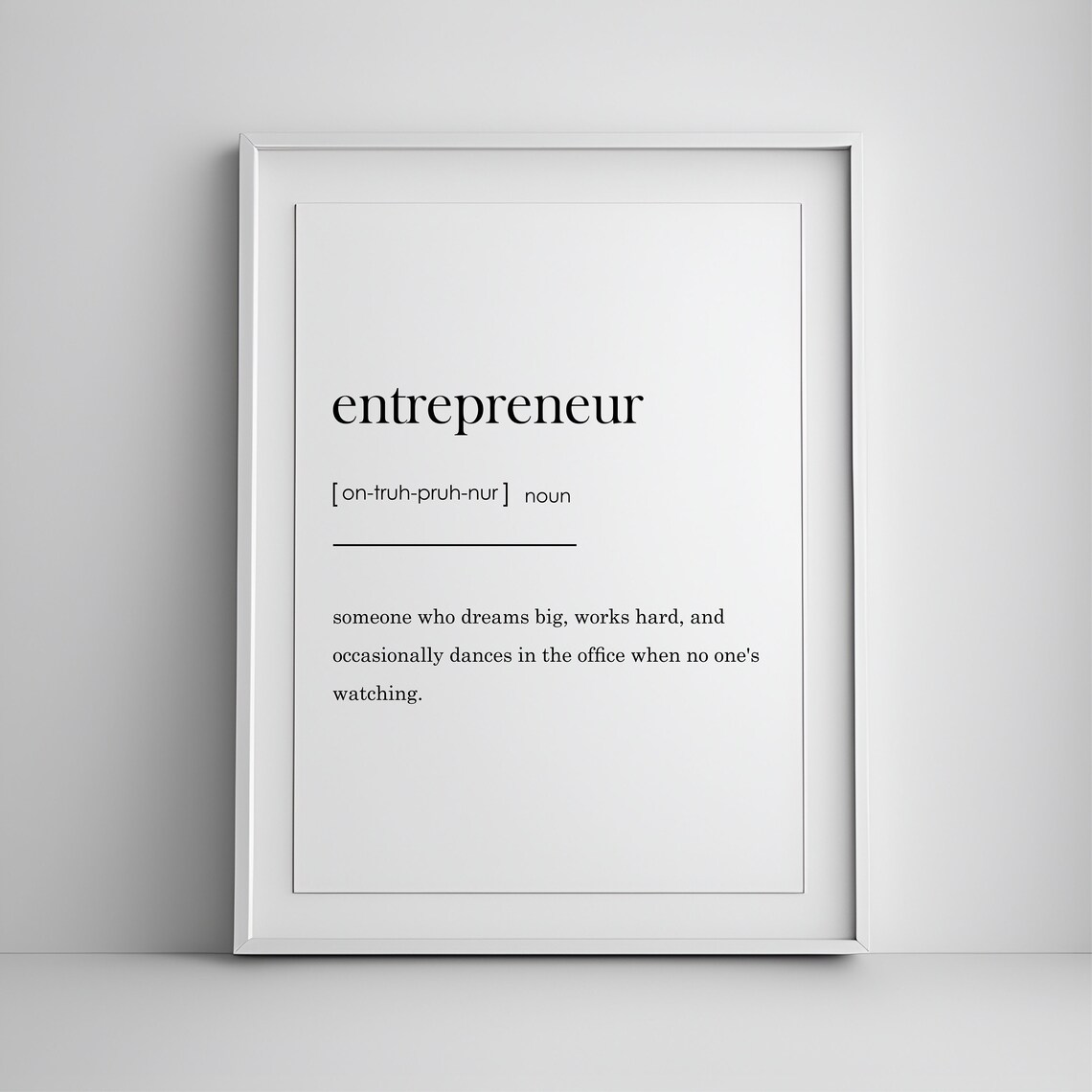 Entrepreneur Definition Wall Art Inspirational Quote Prints Office Decor Print