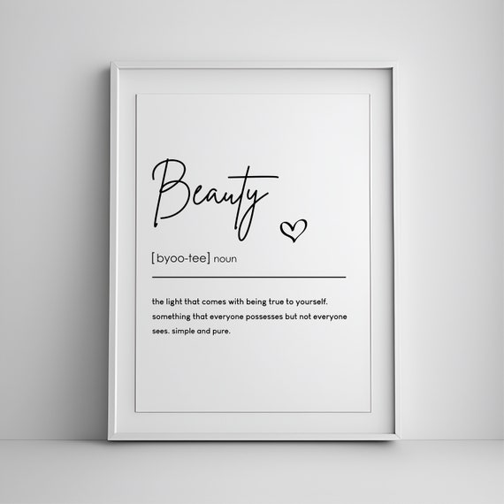 Beauty Definition Quote, Office Decor For Women
