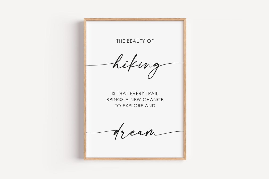 Hiking Art Print Gift For Hiker Sport Birthday Room Decoration Wall Decor