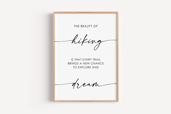 Hiking Art Print Gift For Hiker Sport Birthday Room Decoration Wall Decor