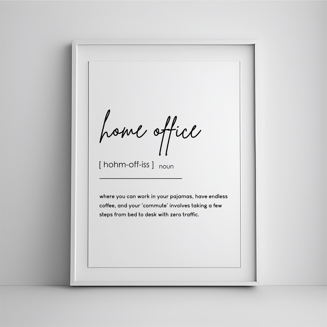 Home Office Definition Funny Dictionary Style Remote Work Poster