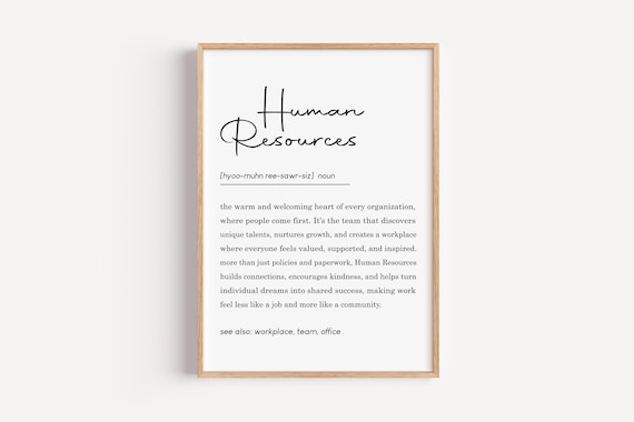 Human Resources Definition Funny HR Appreciation Gift Wall Art