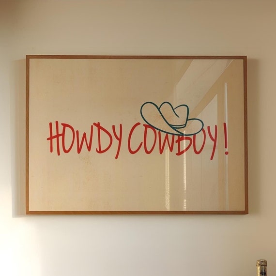 Howdy Cowboy Vintage Western Poster