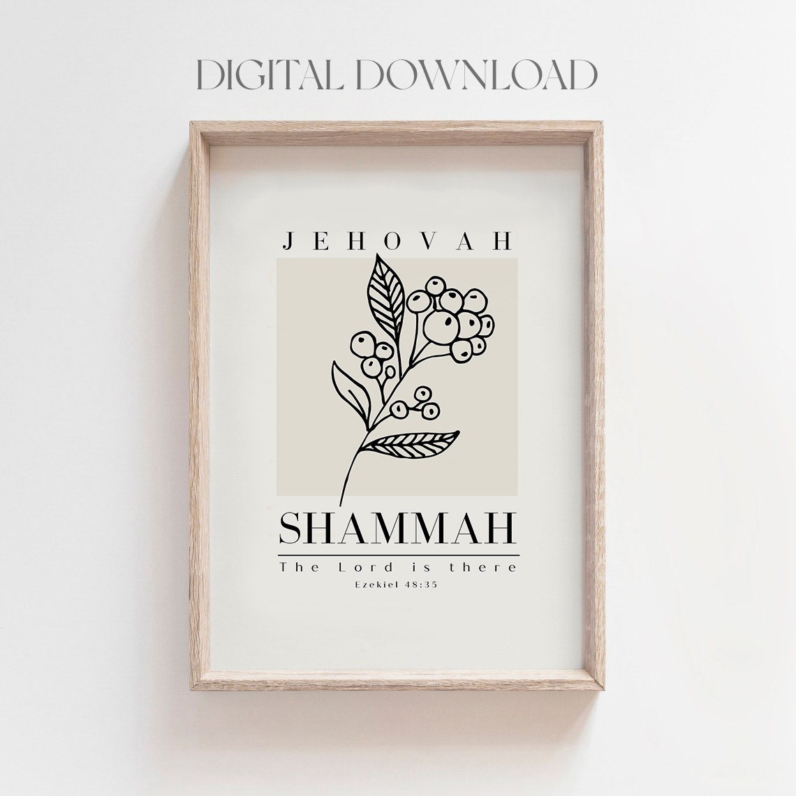 Jehovah Shammah The Lord Is There Ezekiel 48:35 Verse Art Print - Image 4