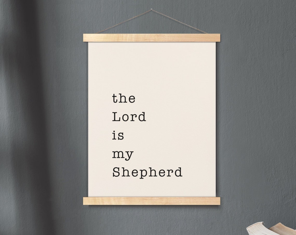 The Lord Is My Shepherd Minimalist Scripture Canvas Wall Poster