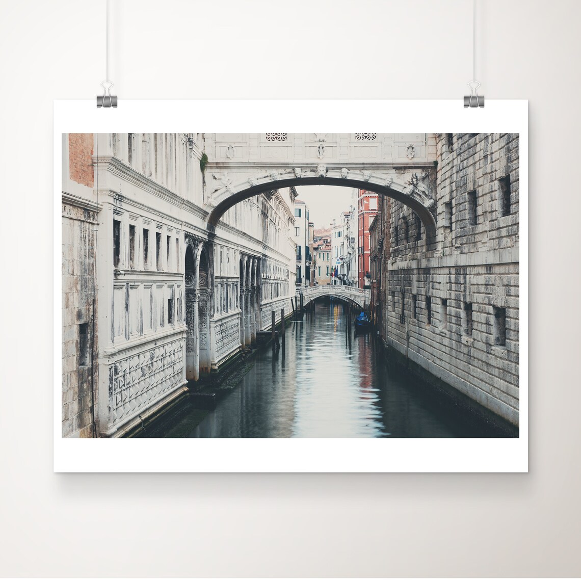 Venice Italy Bridge Of Sighs Arching Over Quiet Canal Photo Poster