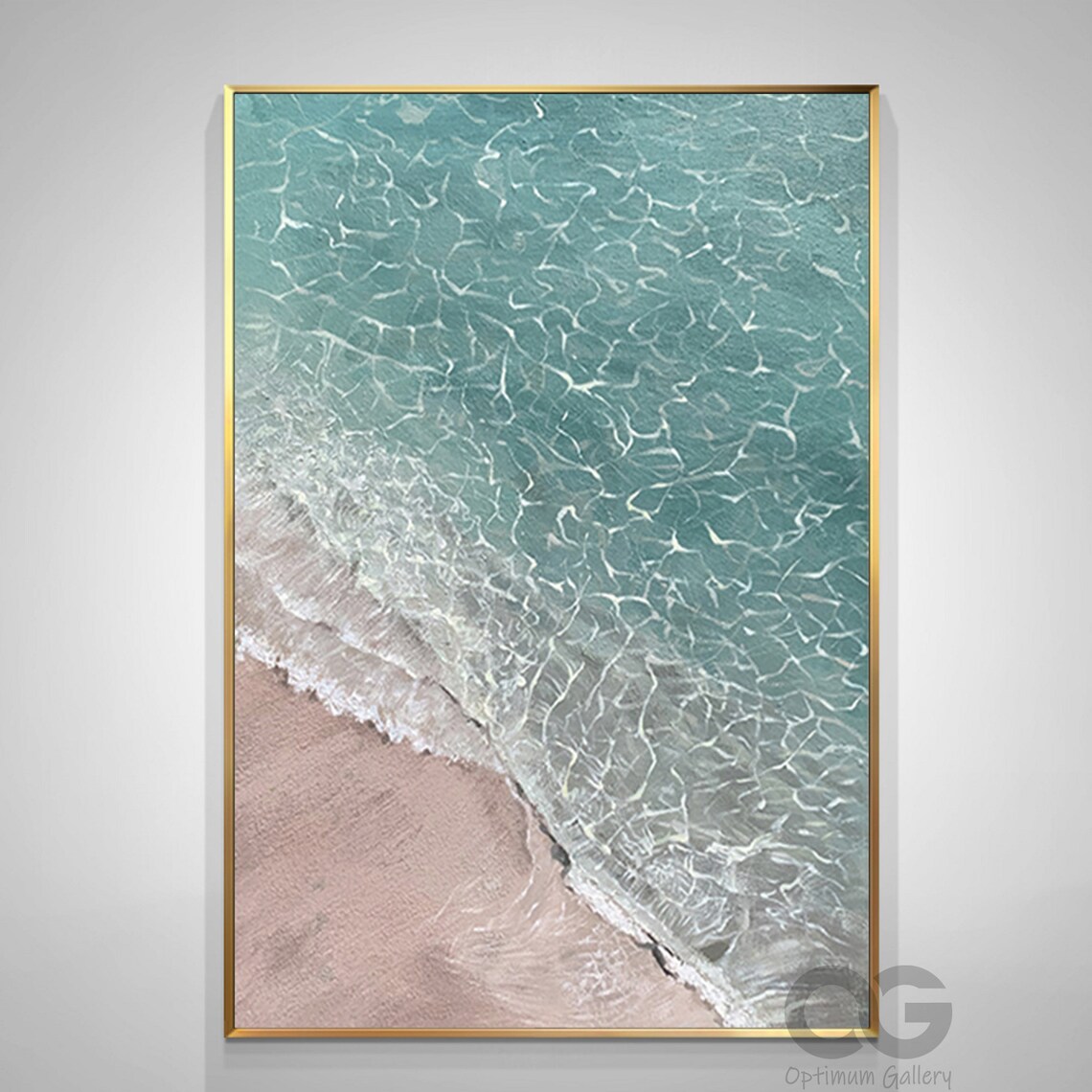 Ocean Abstract Acrylic Painting, Coastal Wall Print - Image 2