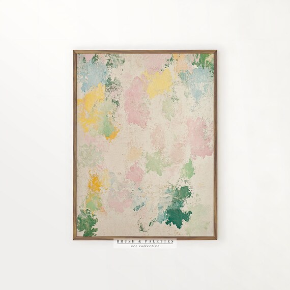 Pastel Abstract Texture Soft Color Wash Minimal Modern Nursery Poster