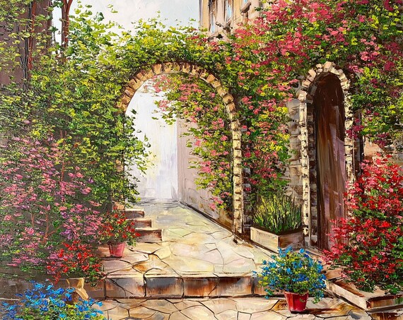 Tuscany Oil Painting, Italy Landscape Art Print