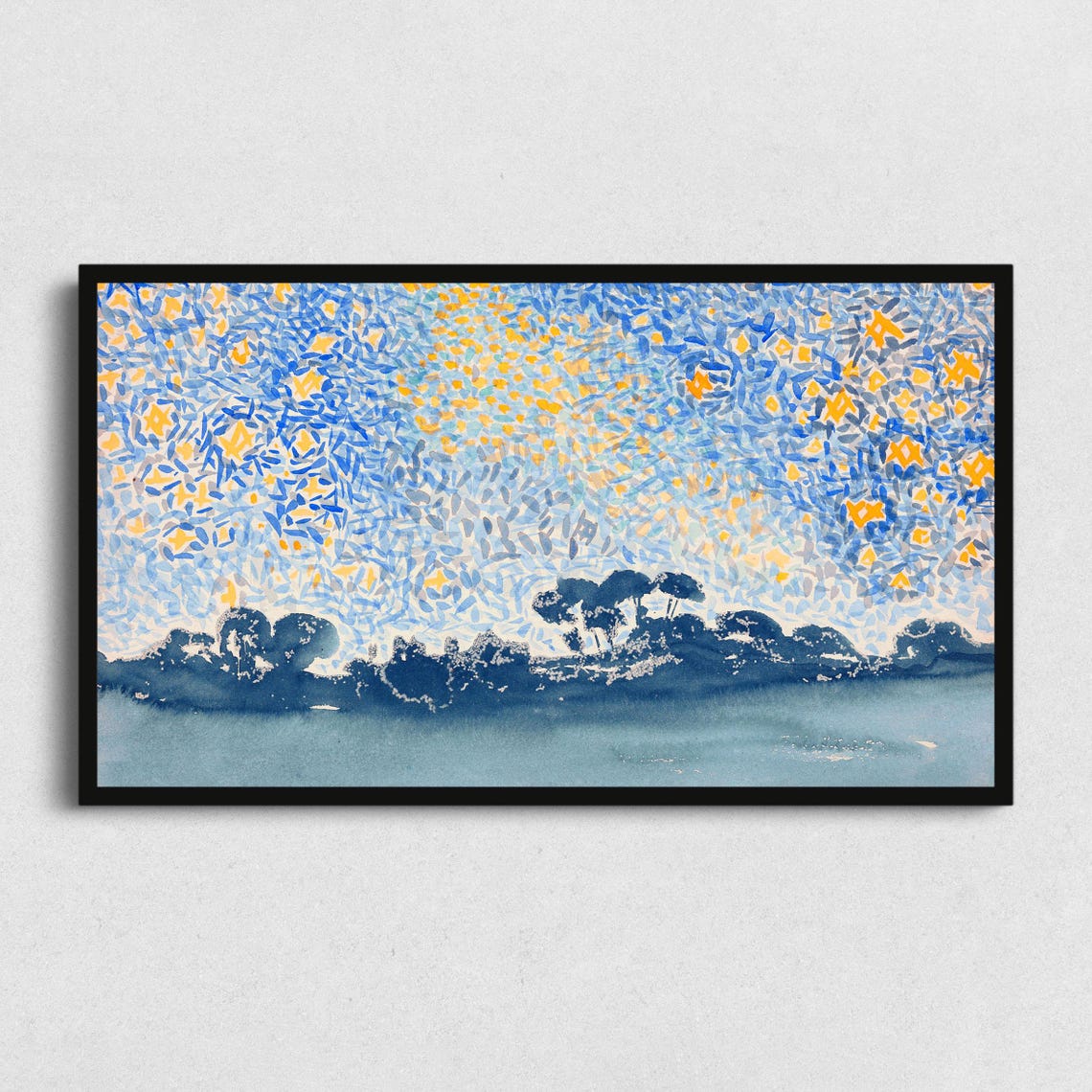 Frame Tv Art Blue Starry Sky Painting For The Frame Tv