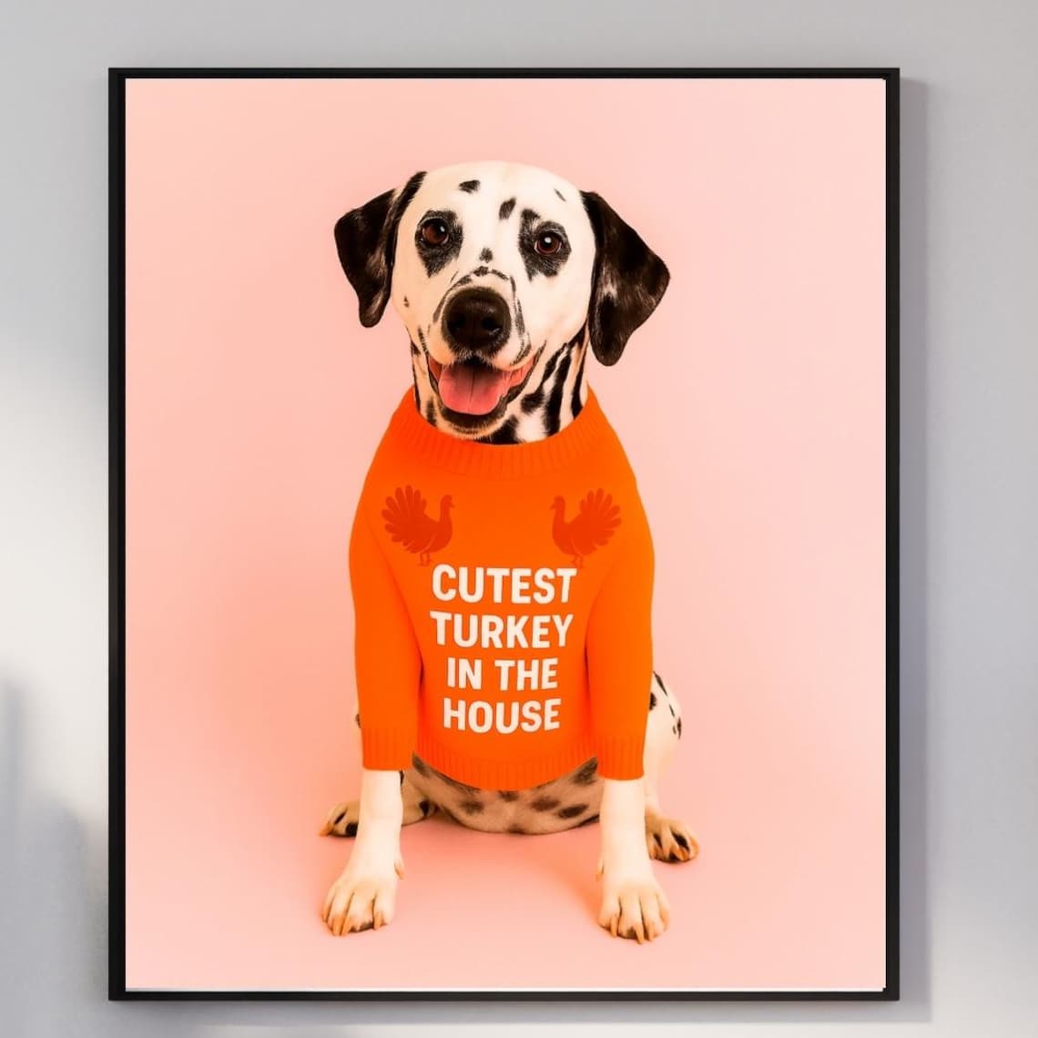 Dalmatian Cutest Turkey In The House Thanksgiving Sweater Poster