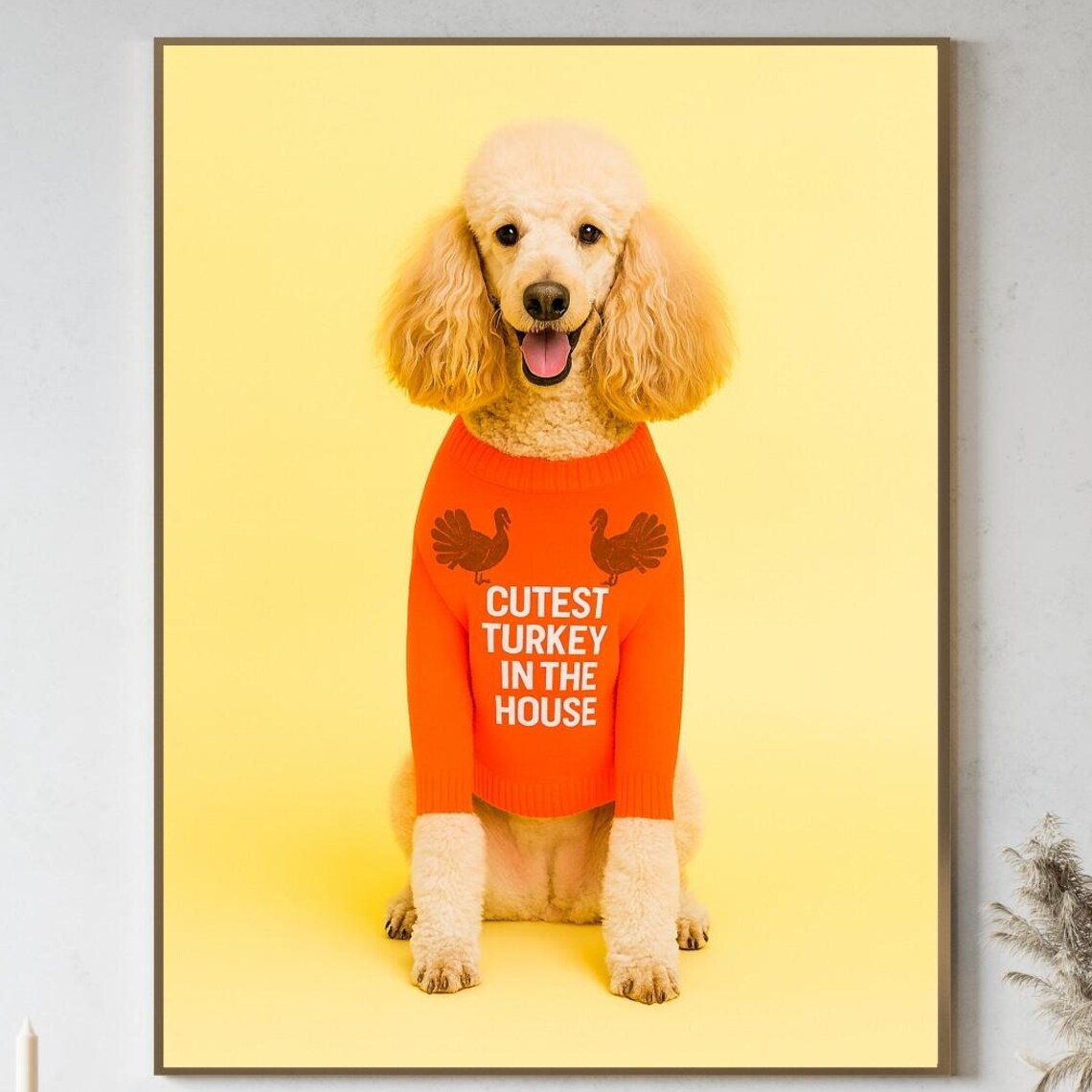 Funny Poodle Cutest Turkey in the House Thanksgiving Photo Poster