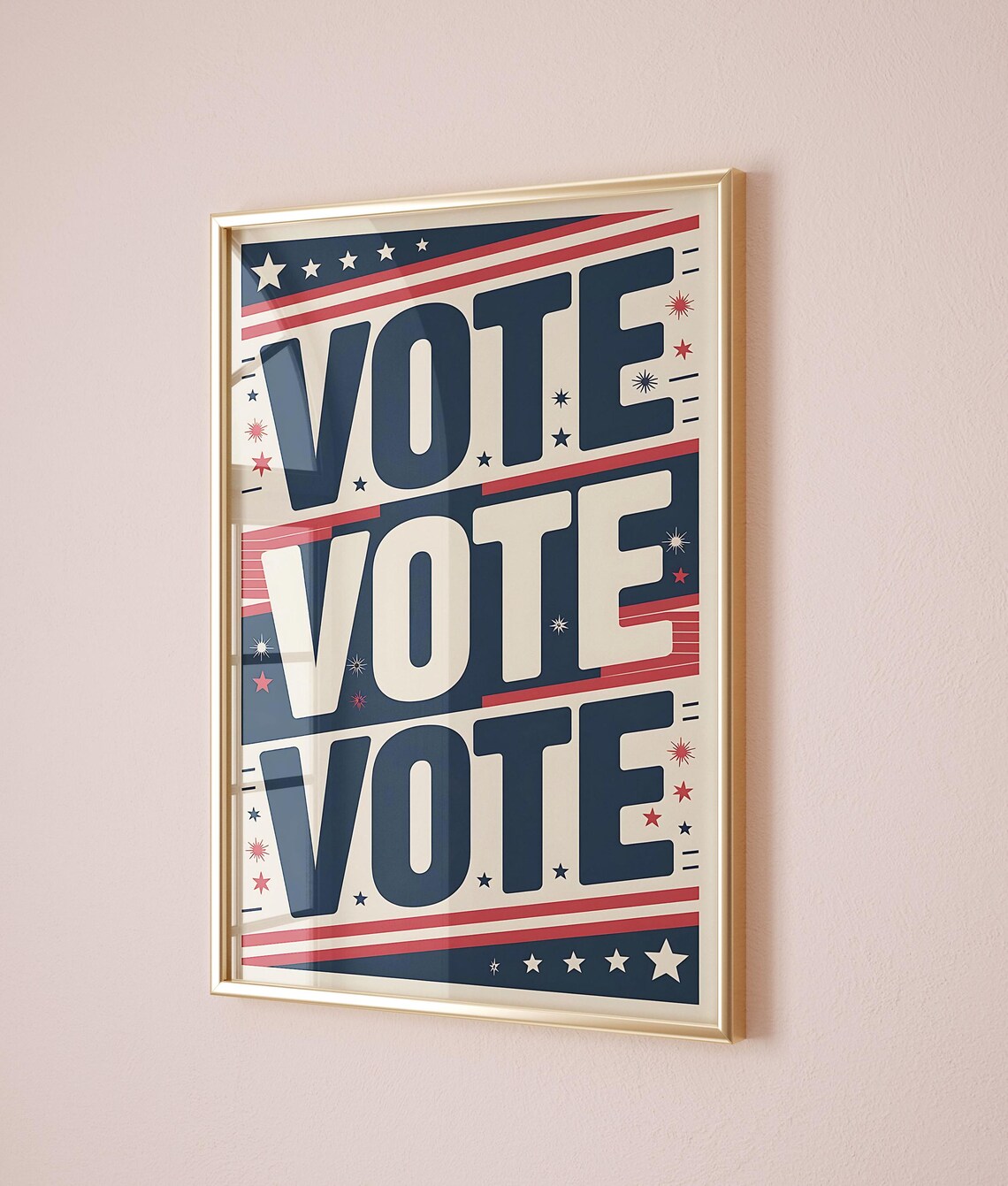 Vote Vote Vote Patriotic Stars And Stripes Election Wall Art