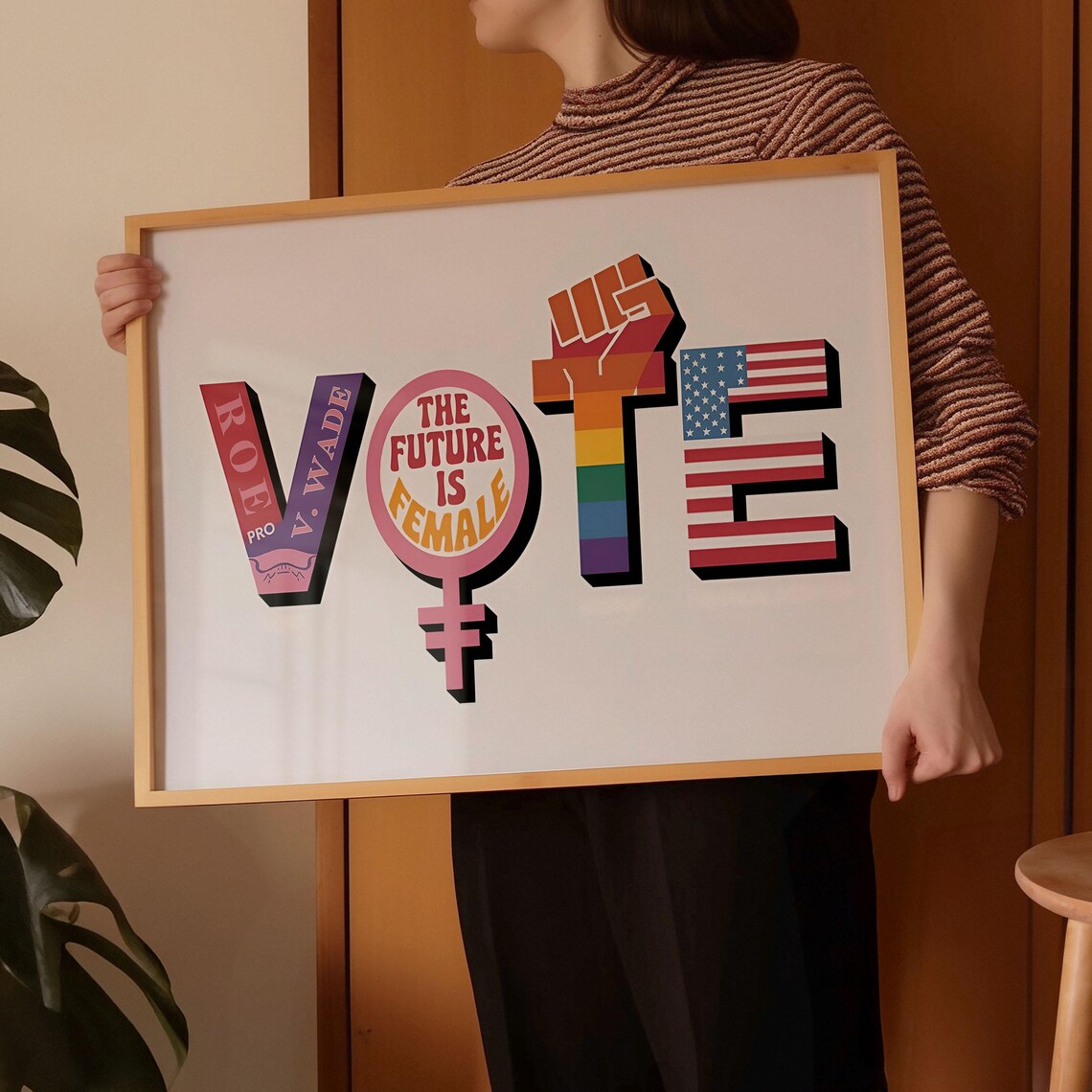 Vote Feminist Collage The Future Is Female Equality Wall Art