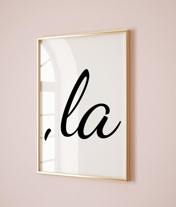 Minimalist Comma La Script Typography Modern Neutral Art Print