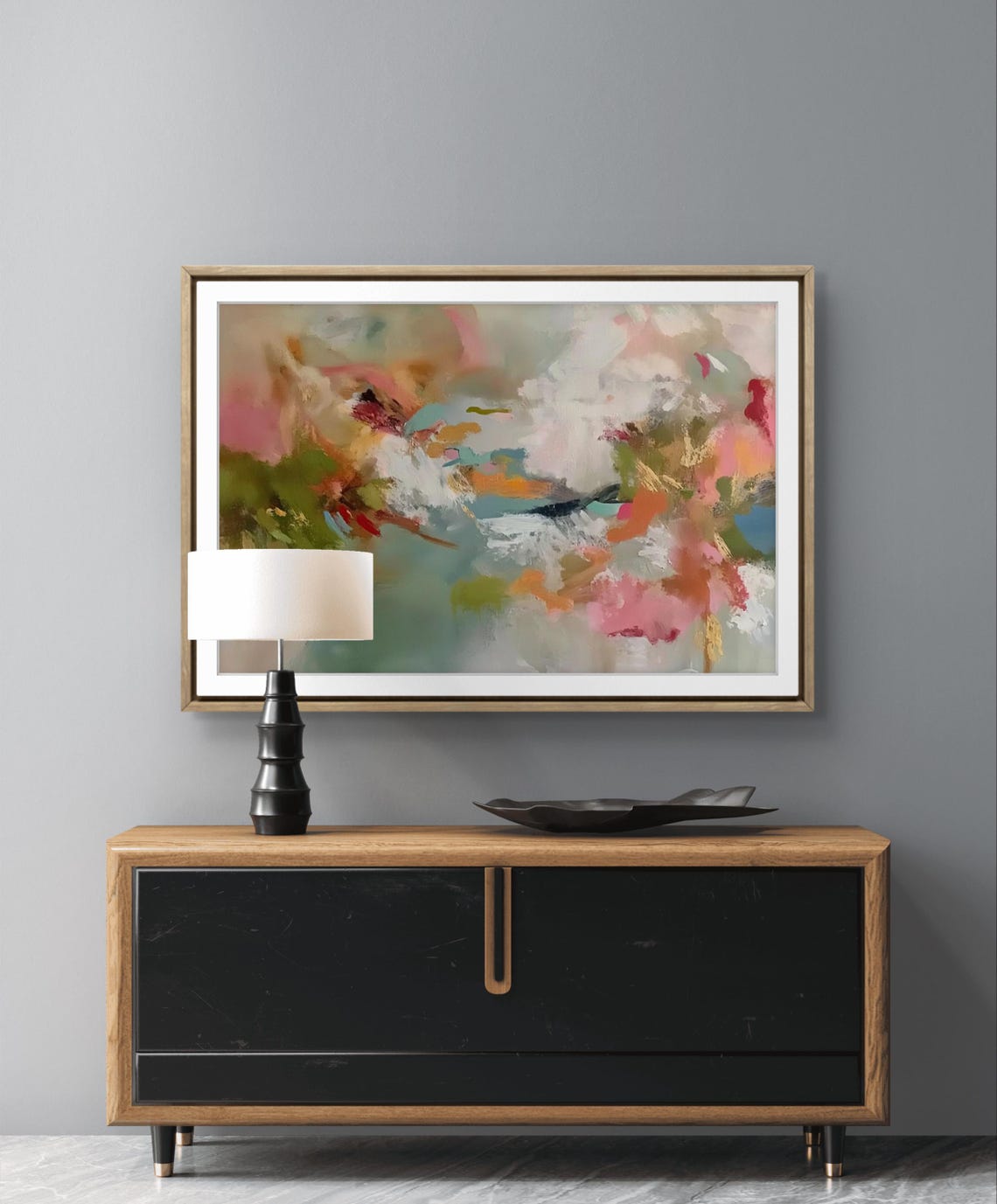 Colorful Abstract Art Print Large Neutral Wall Decor
