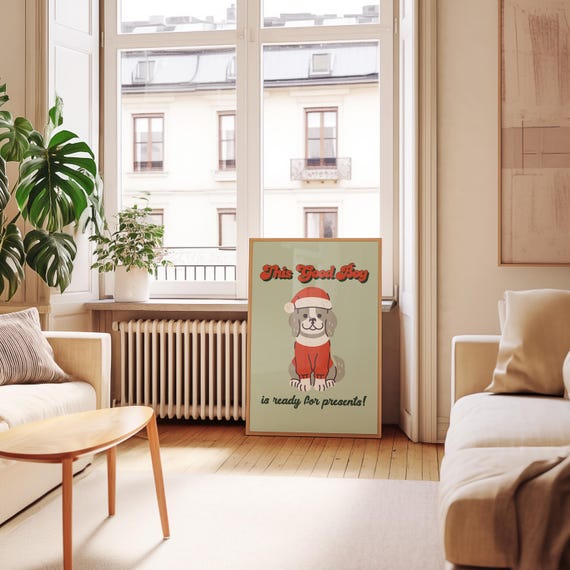 Funny Christmas Print Christmas Decor Dog Art Print Puppy Art Print Holiday Home Decor Gs Print Shoppe Wall Art Holiday Art