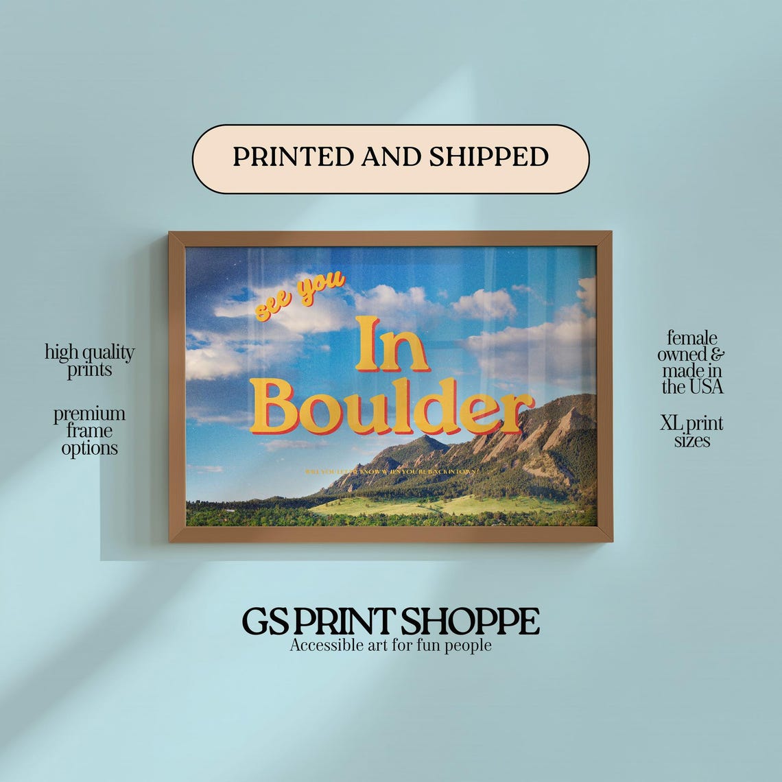 See You In Boulder Colorado Flatirons Mountains Horizontal Poster