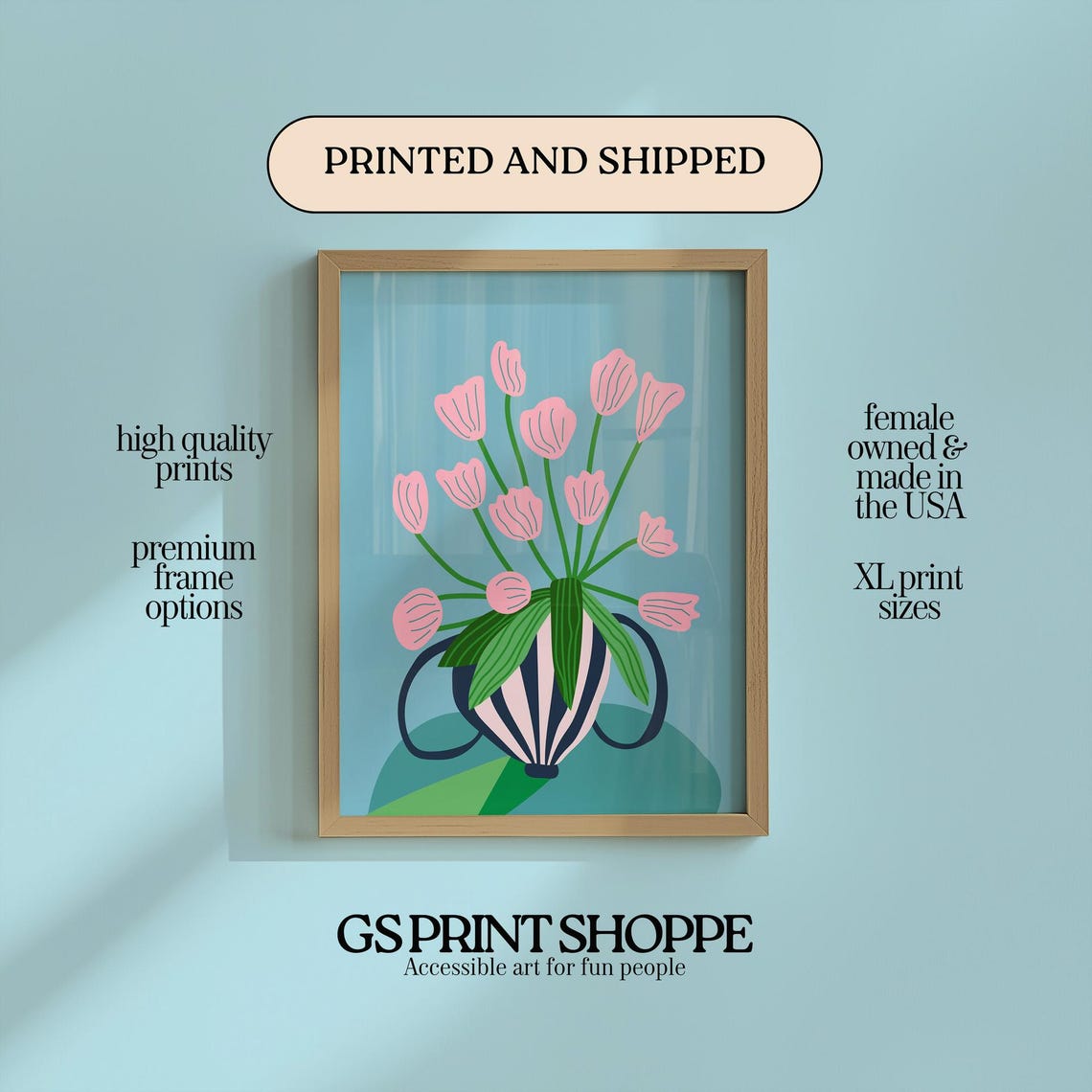 Abstract Pink Tulips Art Print