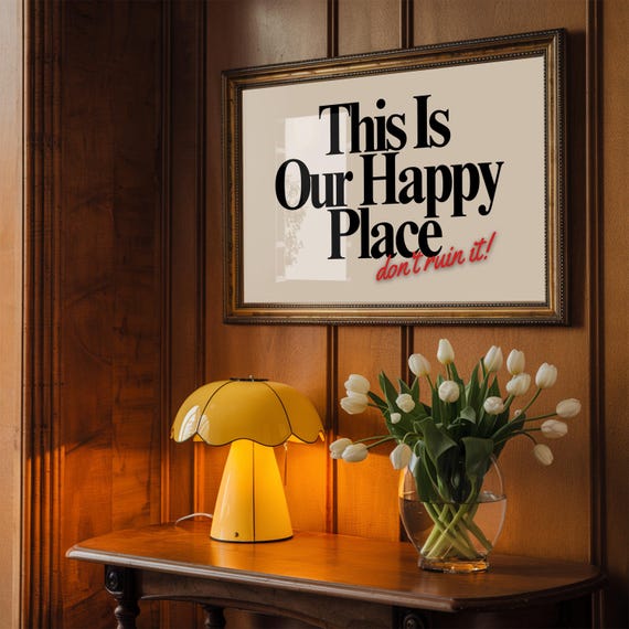 Prints Sassy Wall Art Trendy Print Happy Place Retro Bedroom Posters Gs Shoppe Apartment