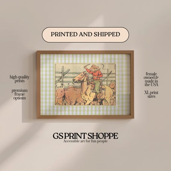 Cowboy Comic Horizontal Art Print