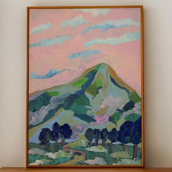 Colorful Mountain Abstract Mid-Century Landscape Art Print