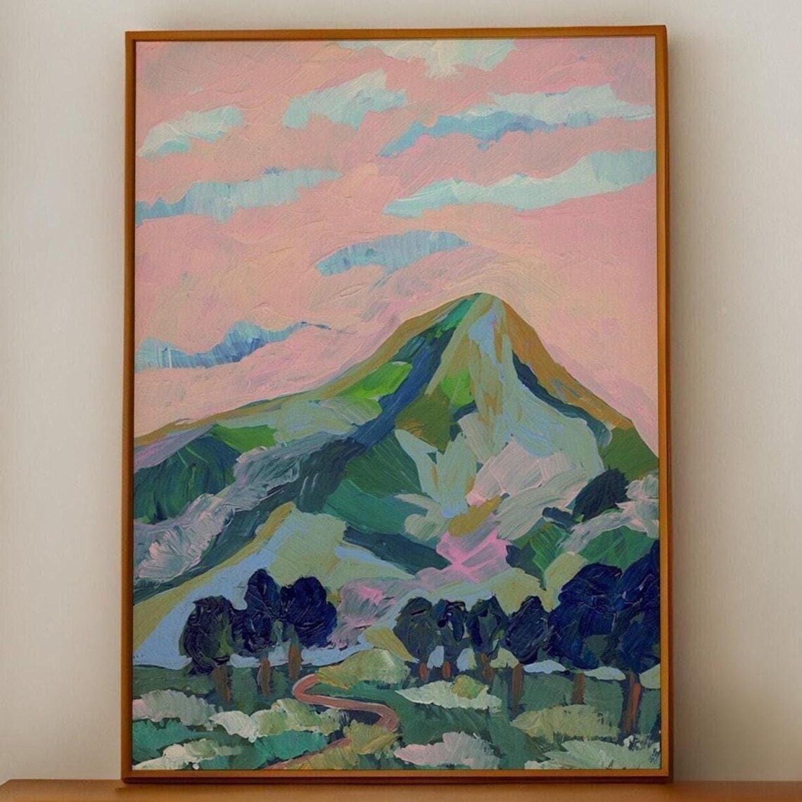 Colorful Mountain Abstract Mid-Century Landscape Art Print