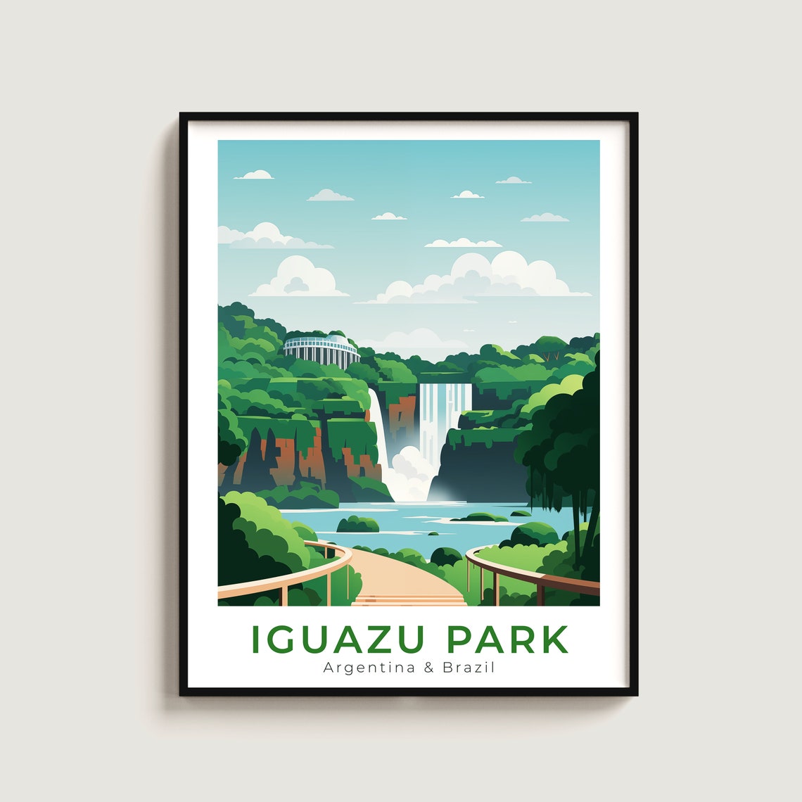 Iguazu Park Falls Argentina Brazil Rainforest Waterfall Poster