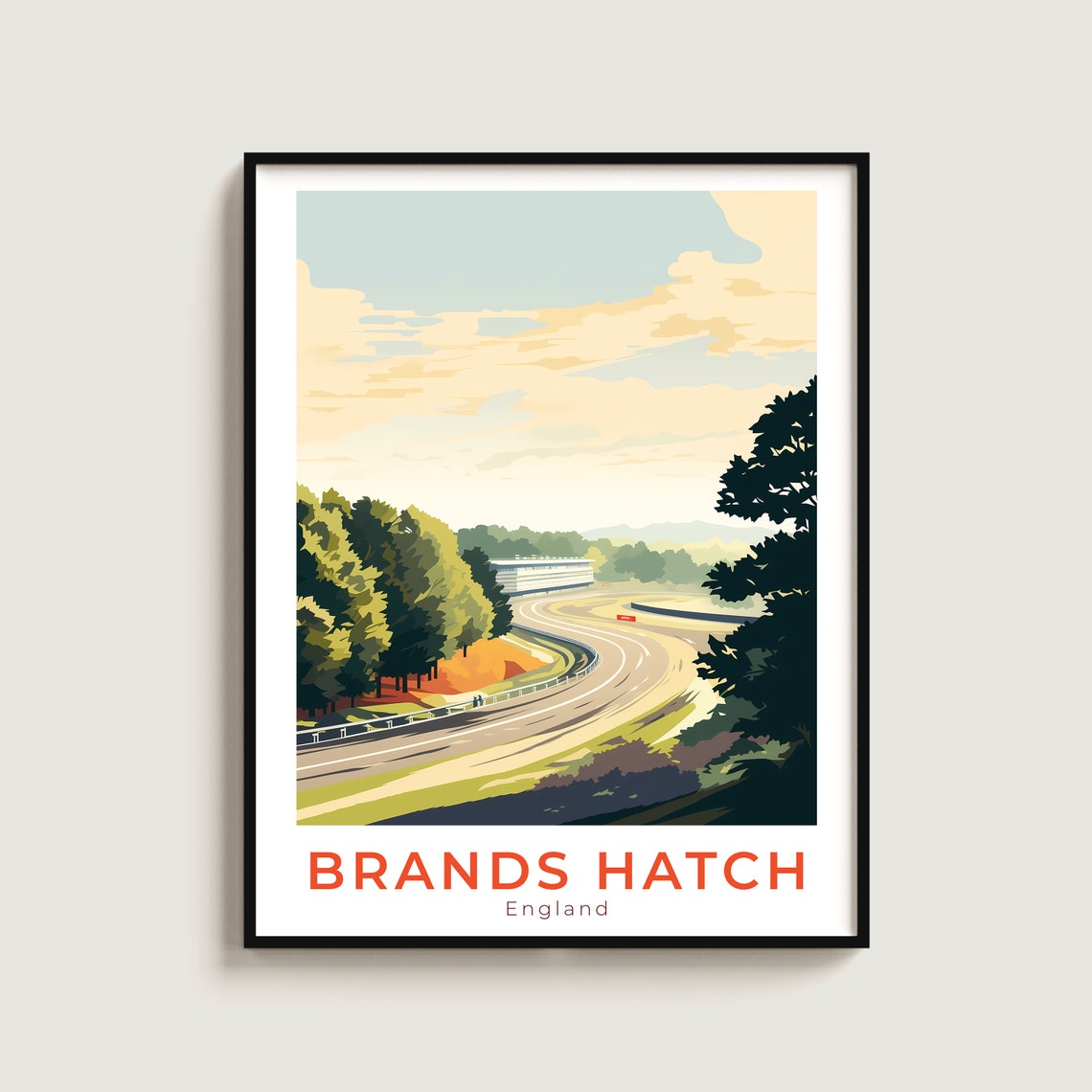 Brands Hatch England Woodland Race Track Racing Automotive Poster