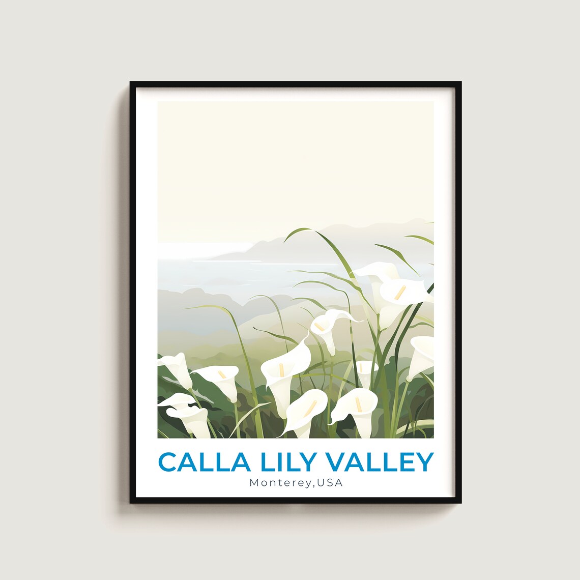 Calla Lily Valley Travel Poster, Monterey USA