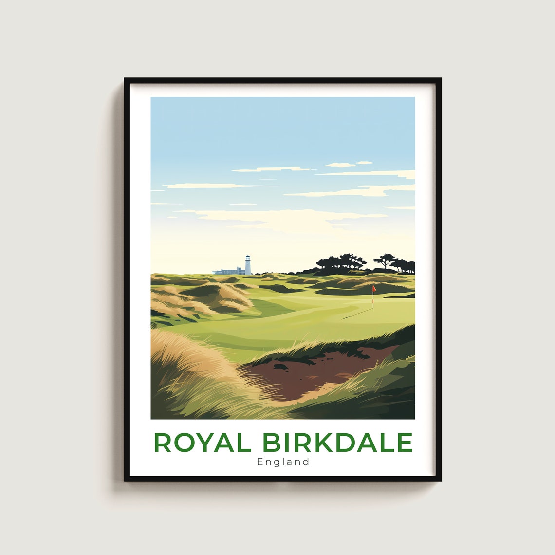 Royal Birkdale England Dunes Links Golf Bunker Travel Poster