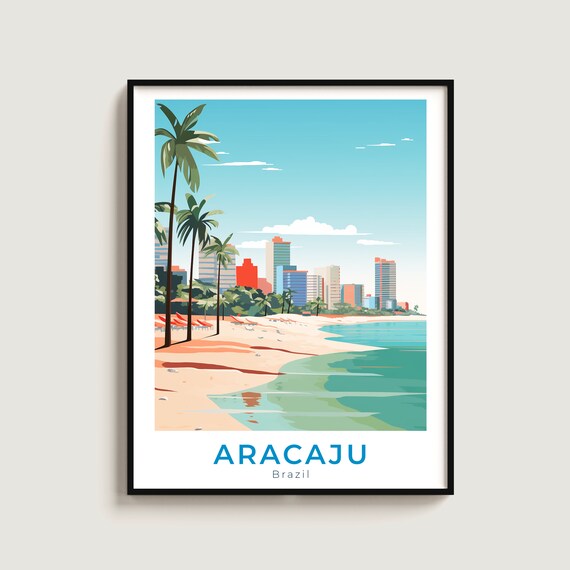 Aracaju Travel Poster Wall Art Gift Brazil Print Home Decor Lovers Hanging