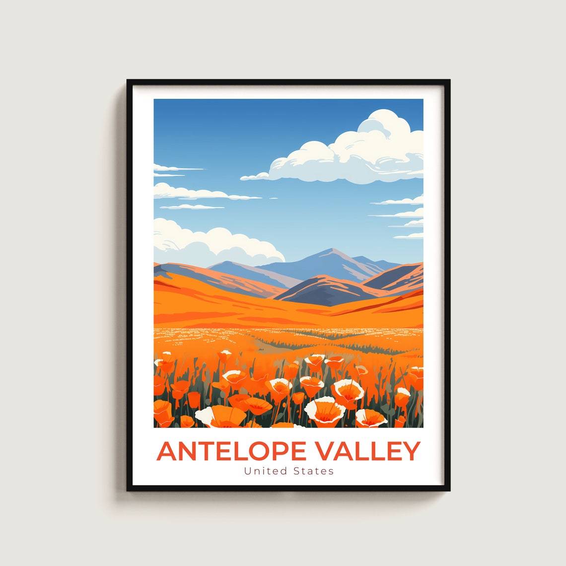 Antelope Valley Travel Print Wall Art Gift United States Poster Home Decor Lovers Hanging