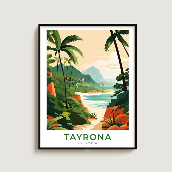 Tayrona Travel Poster Wall Art Gift Colombia Print Home Decor Lovers Hanging