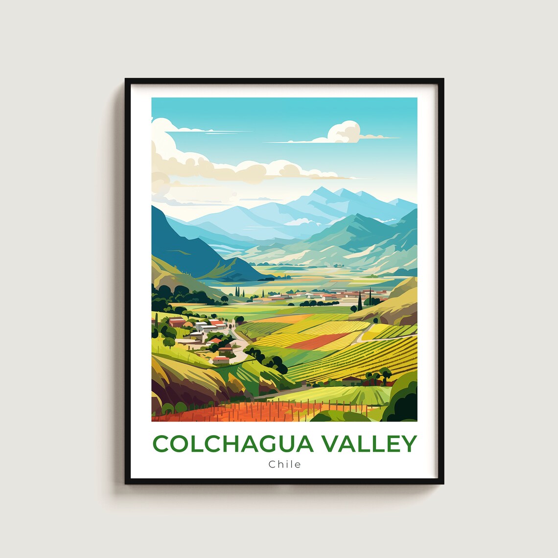 Colchagua Valley Travel Print Wall Art Gift Chile Poster Home Decor Lovers Hanging